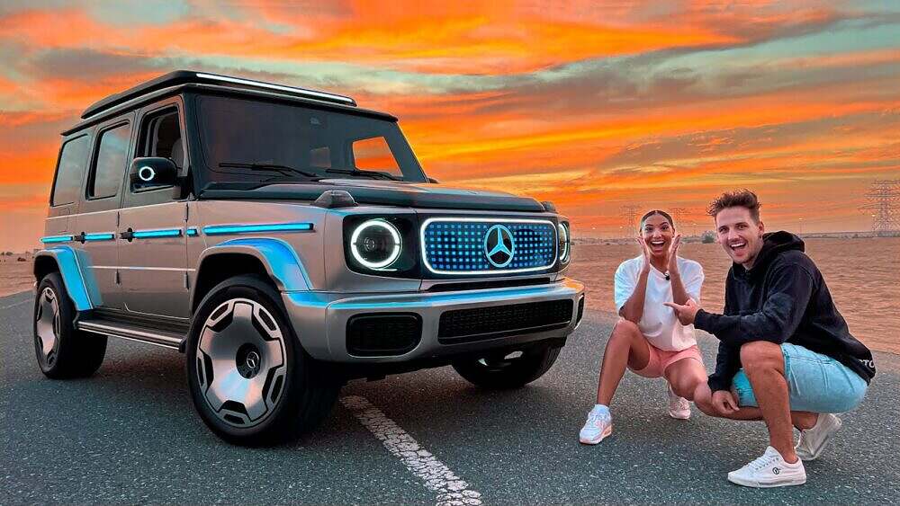 Supercar Blondie Takes an Electric G-wagon Concept Car Out for a Spin
