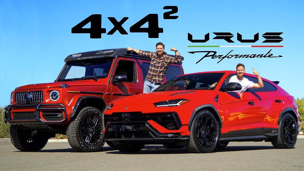 Lamborghini Urus Performante kämpft im Throttle House gegen einen Mercedes-AMG G63