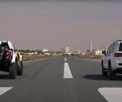 Carwow drag races a Toyota GR Dakar Hilux and a Land Cruiser GR Sport